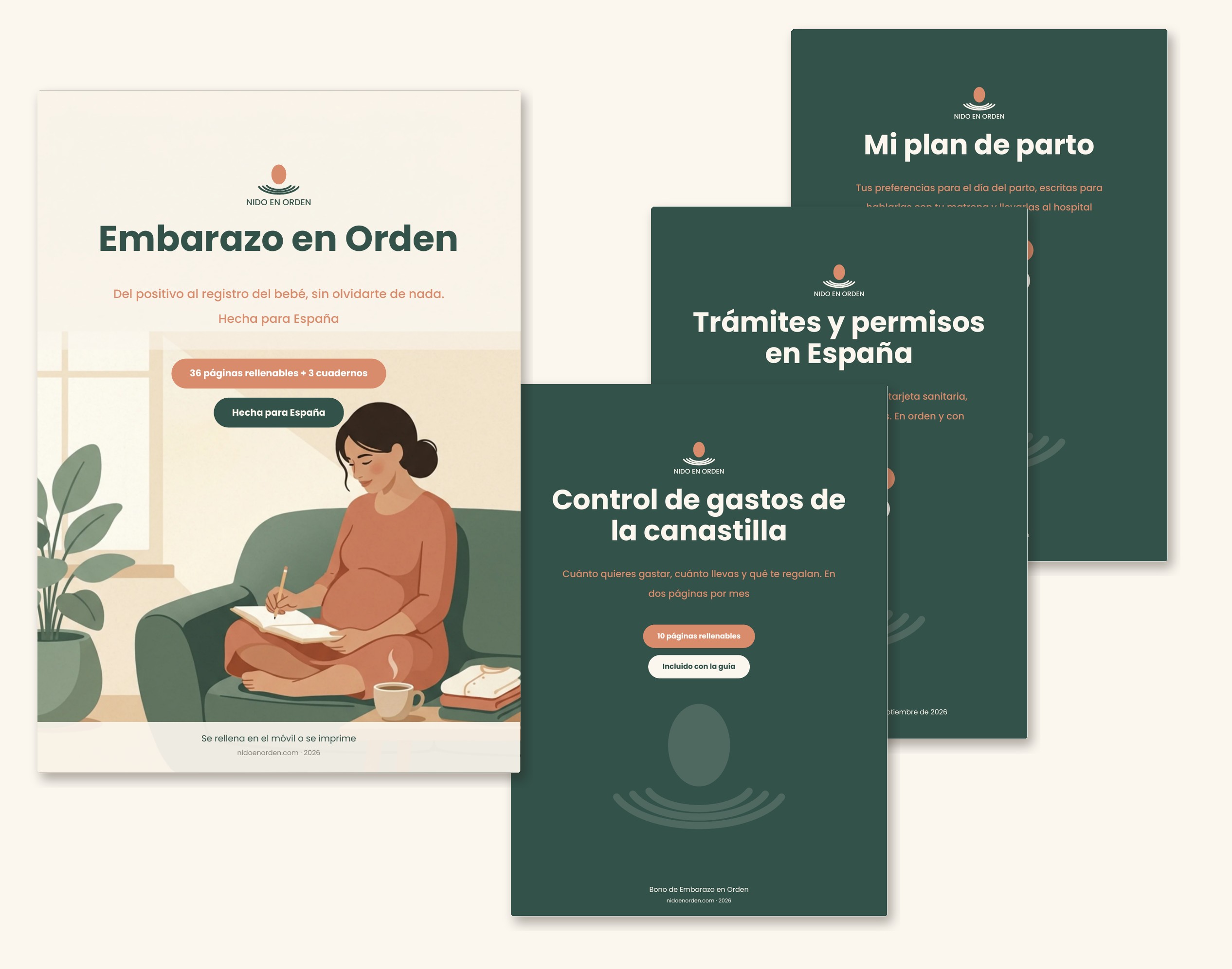 La guía y los tres cuadernos de Nido en Orden